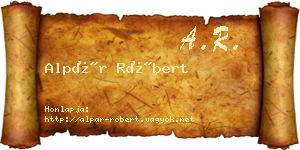 Alpár Róbert névjegykártya